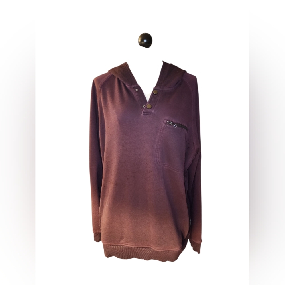 Men's Burgundy Sweater with Hood XL William Rast
